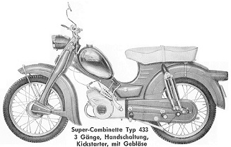 Zndapp-Ersatzteilliste Typ 433 Super Combinette